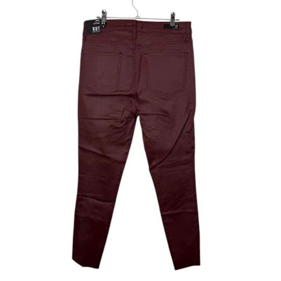 NWT KUT from the Kloth Connie High Rise Fab Ab Ankle Skiny Jeans Coated Wine 8 - Picture 4 of 16
